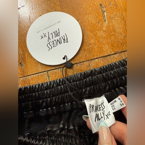 Lista Faux Leather Elastic Pocket Pants Black - Picture 8 of 10